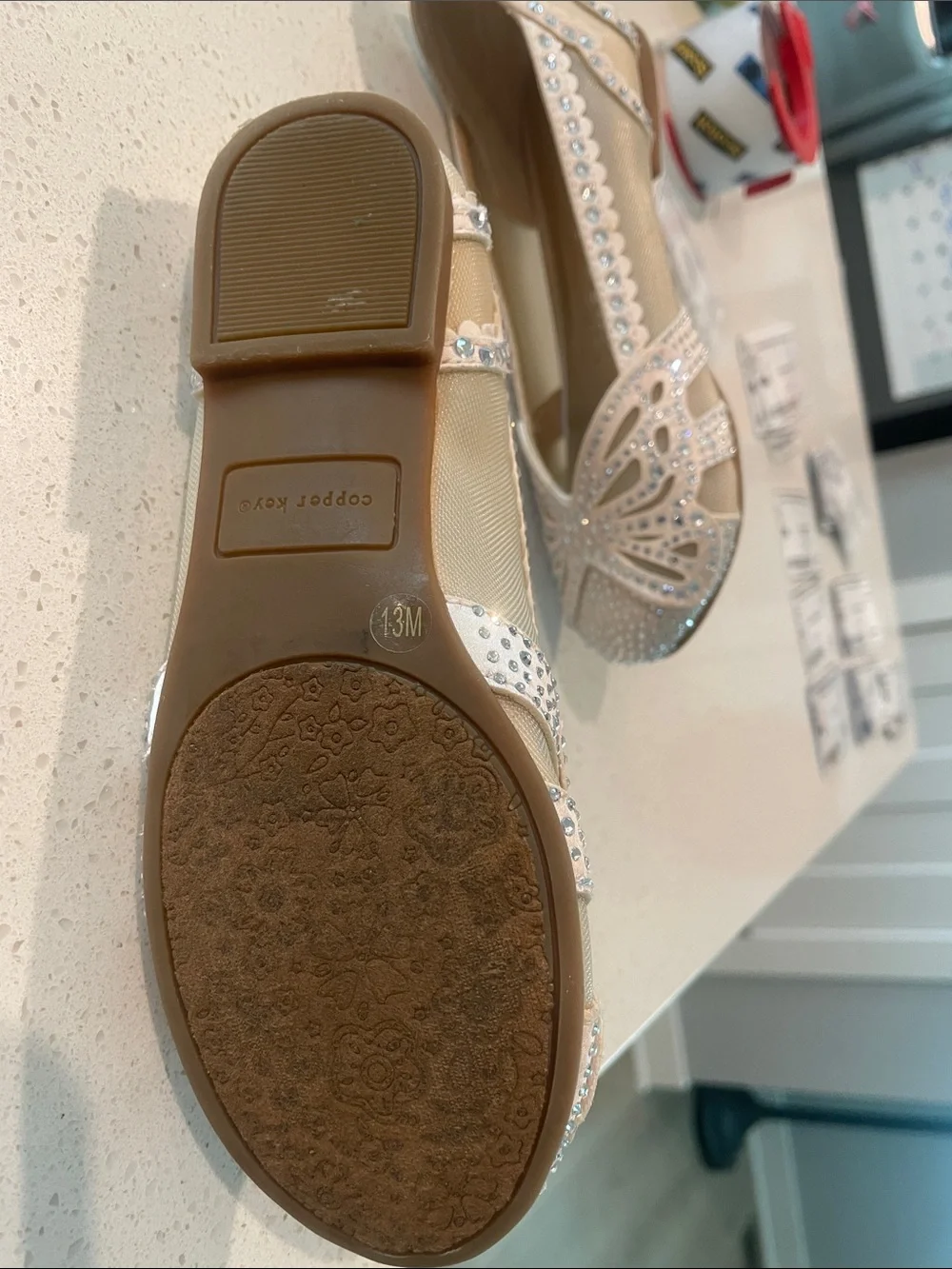 Copper Key sparkle flats